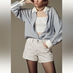 ANTHROPOLOGIE | FRAME 30 LE BRIGETTE JEAN SHORTS Blue Motif NWT